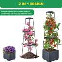 Raised Garden Bed, Tomato Cages for Garden, Tomato Cage, Raised Garden Beds Outdoor, Planter Box with Trellis, 44.8" Self-Watering Tomato Planter for Climbing Plants Vegetables Flowers(With Wheels), 44.88 inch, Pack of 1
