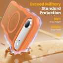 for iPhone Air Case Cute Wavy Matte Orange |Compatible with MagSafe,Color-Matched Lanyard,Military Grade Shockproof,Slim & Durable,Travel-Ready & Stylish