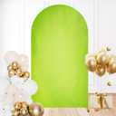 7.2FT Wedding Arch Backdrop Cover Abstract Green Lime Color Vintage Grunge Texture Gradient Design Spandex Fitted Round Top Backdrop Stand Cover for Birthday Party Ceremony Banquet Decoration