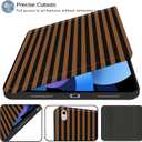 Case for iPad 11th (A16) 11-inch 2025 /10th Generation 10.9-inch 2022, Adorable Striped, Dedicated Pen Slot Suitable for Anyone, Slip-Resistant/Shock-Absorbing Protection-Dark Brown-Black
