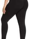 ELISS Women's Plus Size Leggings Stretch Modal Full Length Pants XL 2XL 3XL  (Black)