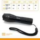 LED Flashlight High Powered 1200 Lumens Bright Zoomable Spotlight or Floodlight - 5 Modes - Brightest Ultra Light, Pocket Size, Waterproof, Tactical - Camping, Travel, Emergencies