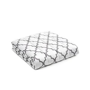 YnM Weighted Blanket,Heavy 100 Percent Oeko-Tex Certified Cotton Material, Bed Blanket for One Person of 160lbs, Ideal for Queen/King Bed (60x80 Inches, 17 Pounds, Lattice Scroll)