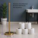 Toilet Paper Holder Stand Holding Up to 5 Paper Rolls, Free-Standing Spare Rolls Storage Holder, Stainless Steel (Brushed Gold)