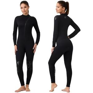 XUKER Wetsuit Men Women 3mm, Neoprene Wet Suits Front Zip Full Body Long Sleeve Diving Suit in Cold Water for Water Sports, XS