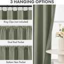 MIULEE 4 Panel Sets Short Curtains 54 Inch Length for Small Windows, Blackout Top and Bottom Rod Pocket Mini Curtains for Bedroom Bathroom Basement Kitchen Privacy Black Out Curtain, Sage Green