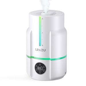 6L/ 1.6Gal Humidifiers for Bedroom, 60H Runtime 26 dB Quiet Supersized Cool Mist Air Humidifiers for Large Room, Baby Nursery, Plant, Indoor, Night Light, Easy to Clean, Precise Humidity Control, White