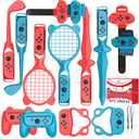 Switch Sports Accessories Bundle, 14 in 1 Sports Games Accessories Kit for Nintendo Switch/OLED Console & Joycons, Family Sports Party Pack Kit with Golf Clubs, Tennis Rackets, Swords