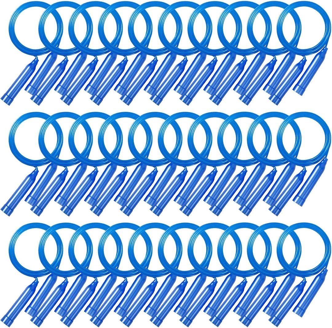 30 Pcs Kids Jump Rope,Colorful Jump Ropes for Kids,7.2 Feet Plastic Jump Ropes,Adjustable Skipping Rope,Jumping Ropes for Party Favors,Birthday Gifts,Indoor Outdoor Activity (Blue)