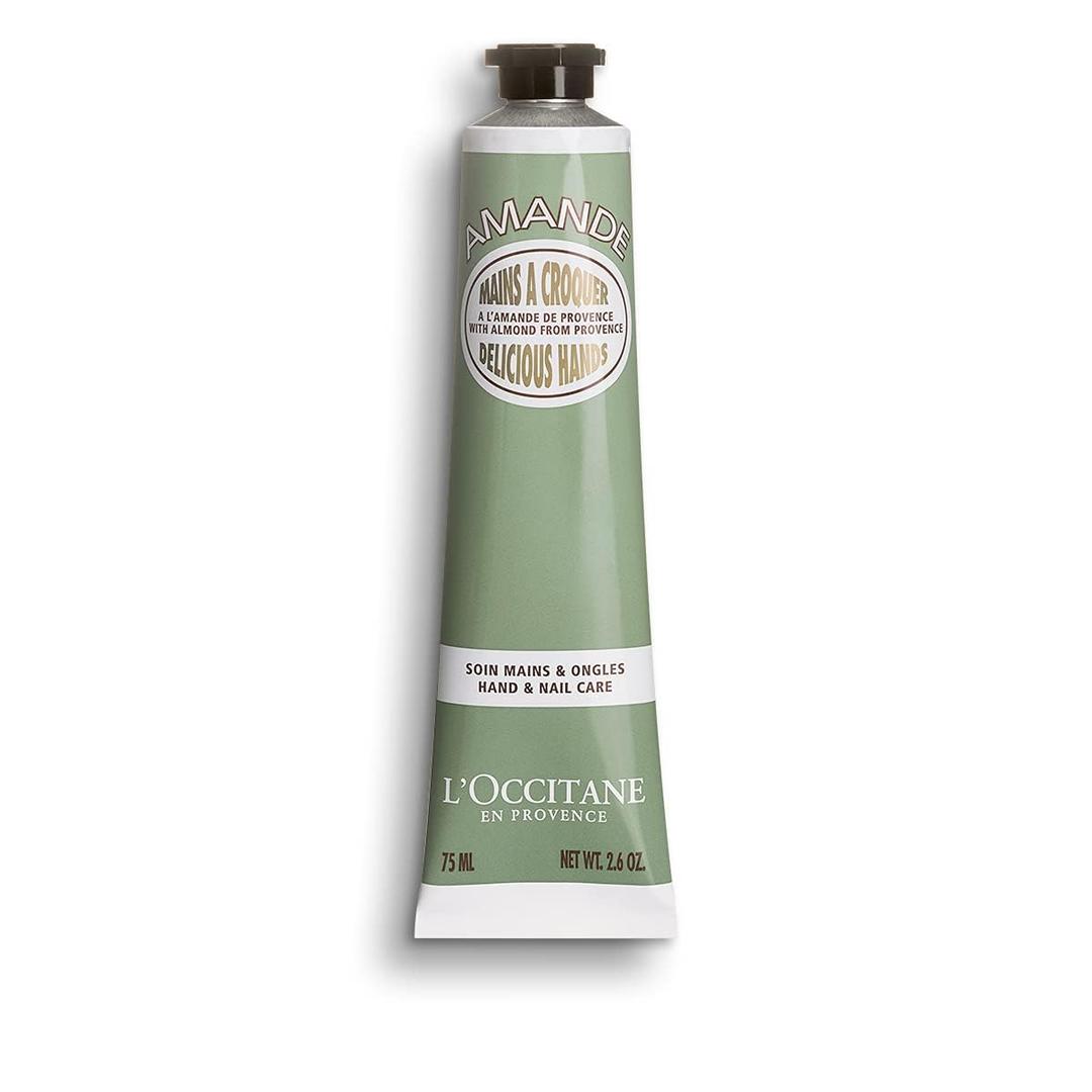 L'Occitane Almond Delicious Hand & Nail Cream: Soften hands & Cuticles with Irresistible Almond Scent, Moisturizing, Infused With Almond Oil, 24-hour hydration (1 Count (Pack of 1))
