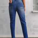 Sidefeel High Waisted Jeans for Women Trendy 2024 Strechy Straight Leg Denim Pants with Pockets Blue Size 12