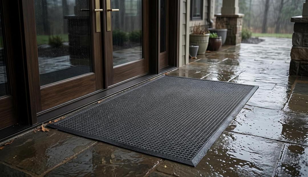 Ecomills Rubber Doormat, Extra Large, 36" x 60", Charcoal, XL, Absorbent Indoor Outdoor, Stain Resistant, Rubber Non Slip Backing, Heavy Duty, Durable