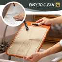 2 in 1 Stainless Steel Cutting Board with Handle Large Metal Cutting Boards for Kitchen 2025 First Apartment Essentials New Home Must Haves Things House Warming Decor Housewarming Hostess Host Gifts (Morandi Orange)