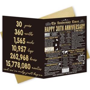 Londue 30 Year Anniversary Card for Couple Husband Wife, Funny 30th Anniversary Decorations Gifts for Men Women, Romantic Gifts for Thirtieth Years Wedding Valentines Birthday Anniversary Day 3 Pack