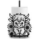 Honeydak Highland Cow Paper Towel Holder Cute Metal Black Kitchen Decor Accessories Large Trendy Tissue Towel Holder Stand for Countertop Kitchen Bathroom Home