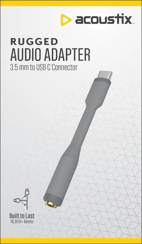 Acoustix Rugged Audio Adapter 3.5mm to USB-C Connector 2 Pack