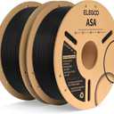 ELEGOO ASA Filament 1.75mm Black 2KG, UV & Weather Resistant 3D Printer Filament Perfect for Outdoor Functional Parts, Dimensional Accuracy +/- 0.02mm, 2 Pack 1kg Spool (2.2lbs)