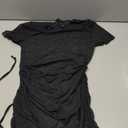 RoseSeek Women's Sheer Mesh Drawstring Ruched Swimsuit Beach Dress Bathing Suit Cover Up (Black, XS)