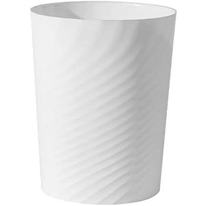 UUJOLY Plastic Small Trash Can Wastebasket, Garbage Container Basket for Bathrooms, Laundry Room, Kitchens, Offices, Kids Rooms, Dorms, (White, 1.8 Gallon)