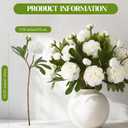 Geosar White 20 Pcs 40 Heads Artificial Peonies Flowers, White Faux Peony Florals Arrangement with Bendable Stems for Centerpieces, Wedding Bouquet, Home, Office, Party Decor