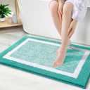 OLANLY Bathroom Rugs 30x20, Extra Soft and Absorbent Microfiber Bath Rugs, Non-Slip, Machine Washable, Quick Dry Shaggy Bath Carpet, Bath Mats for Bathroom Floor, Tub, Shower, Green