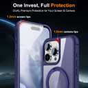 Ezanmull Magnetic for iPhone 15 Pro Max Case, Phone Case iPhone 15 Pro Max, Invisible Stand Kickstand Ring Holder Soft Shockproof Women Men Cover for 15 Pro Max 6.7" (Blue)