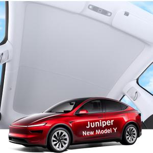 2025 Upgrade Magnetic Sunshade Roof for Tesla Model Y Juniper Accessories, [Never Sag & No Light Leakage] Nano Ice-Crystal Heat Insulation Glass Roof Shade for Model Y Launch 2025 2026-2PCS