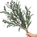 Norme 4 Pcs 27 Inch Artificial Olive Branches with Lifelike Olives for Vase Fake Greenery Olive Large Long Stems for Wedding Bouquet Table Centerpieces Home Decor DIY Floral Crafts