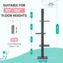 Max & Marlow Cat Tree Floor to Ceiling Cat Tower Height 95-108" Adjustable Kitten Tree Tall Climbing Tree with Carpet Scratching Post and Mat Cat Pole for Indoor Cats,Dark Grey