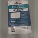 6 Pack Vmaisi Multi-Use Adhesive Straps Locks - Childproofing Baby Proofing Cabinet Latches for Drawers, Fridge, Dishwasher, Toilet Seat, Cupboard, Oven,Trash Can, No Drilling (White)