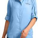 Womens Sun Protection Fishing Shirt with Zipper Pockets Lightweight SPF Long Sleeve Shirts for Hiking Safari, Small