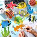 Nezyo 200 Pcs Tropical Fish Cutouts Sea Life Cut Outs Ocean Animal Accents Fish Cut-Outs Paper Colorful Under the Sea Party Classroom Bulletin Board Decorations with 400 Glue Points
