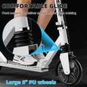 Scooters for Kids 8-12, Teens & Adults - Load 240 LBS, 8-Inch Wheels, Kick Scooter with Shock Absorption System, Hand Brake & Bell, 4 Adjustable Height Levels, Perfect for School, Commuting or Park