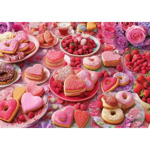 2 x 500 Piece Puzzle for Adults Donuts Dessert Jigsaw Puzzle 500 Pieces for Adults Interlock Perfectly Letter on Back No Dust, Home Decor Birthday Party Gift Toy for Men Women Elders Seniors