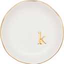 COLLECTIVE HOME - Ceramic Jewelry Tray, Decorative Trinket Dish for Rings Earrings Necklaces Bracelet Watch Keys, Birthday Mother's Day Christmas Gift for Women, 4.75", White Surface (K)