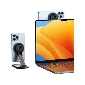 SODI Continuity Camera Mount for Desktop Monitor and MacBook, Foldable iPhone Webcam Mount, Magnetic Phone Stand Compatible with iPhone 17/16/15/14/13/12 Series,MacBook OS Ventura,Facetime- Black