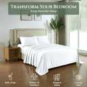 ROYALE LINENS 100% Organic Cotton Twin XL Sheet Set - 16" Deep Pocket Bed Sheets - White Bed Sheets - Sbanas Twin XL - 1 Flat, 1 Fitted & 1 Pillowcases - White Sheet Set - Cotton Bedding Sets