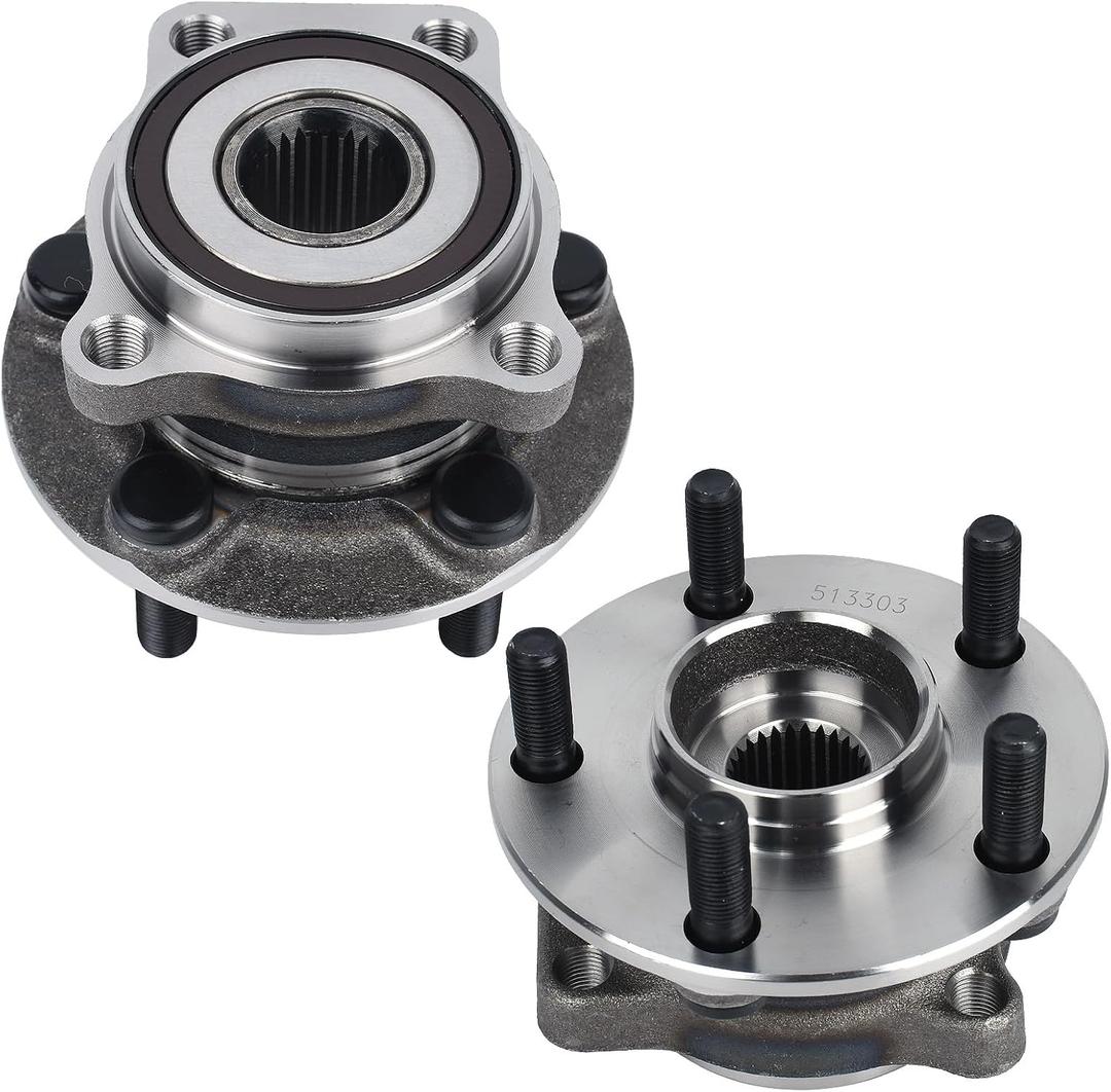 KUSATEC 513303 2pcs Front Wheel Bearing and Hub Assembly Compatible with 2008-2014 Subaru Forester Impreza 2013-2014 XV Crosstrek 2005-2014 Subaru Outback Legacy, 5 Lug Bolts w/ABS