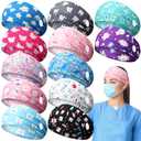 Jexine 12 Pcs Nurse Headbands for Women Non Slip Nursing Headbands with Buttons Dental Assistant Accessories Hygienist Doctor Gifts Elastic Hair Bands(Dental Practitioner)