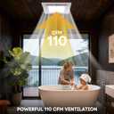 Bathroom Exhaust Fan with Light 10" Ultra Quiet 1.0 Sones,1000LM, 5CCT, Exhaust Fan Mounting Opening 8"x8" in 110CFM Bathroom Fan with Light Ceiling Mount for Home, Bath, Office