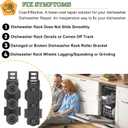 WD12X22801 Dishwasher Rack Bracket with 3 Wheels for GE Haier Dishwasher Roller Wheels - Replace AP6032529 4466609 PS11762946 WD12X10448 WD12X22599 (2 PACK