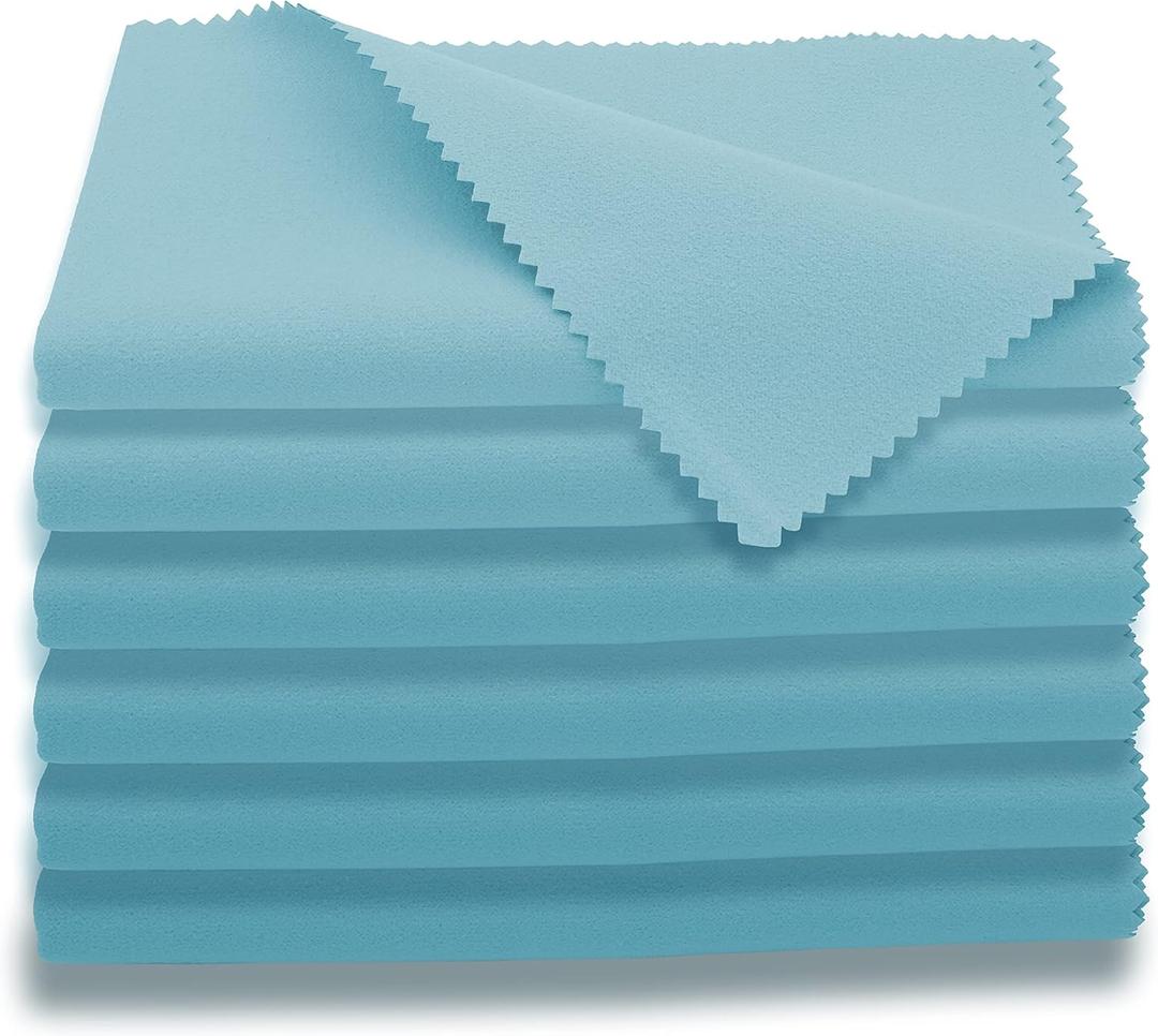 AAwipes Violin Clean Cloths Microfiber (6-Pack 12"x12" Cloths Blue) Plush Polishing Cloths for Musical Instruments Premium Cleaning Cloths for Guitar Piano Clarinet Trumpet Sax Universal (HCIS-1212-B)