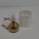 Simple Designs LT2073-GDW Mini Hammered Texture Gold Drip Table Lamp with White Shade