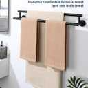 Alise Double Towel Bar Black,24" Towel Racks for Bathroom Wall Mounted,Bathroom Towel Rack SUS304 Stainless Steel Bathroom Towel Holder Quick Drying Hand Towel Holder Towel Bar for Walls