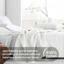 HORIMOTE HOME 100% Cotton Quilt Set King Size, White Pre-Washed 3-Piece Bedspread Coverlet Set, Cozy Lightweight Stitching Decorative Bedding Cover with 2 Shams in Geometric Pattern for All Season