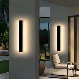 Mikeru 2 Pack 23.6inch Modern Outdoor Wall Sconce, 3000K/4500K/6000K 3 Color Temperature LED Exterior Light Fixtures, Modern Long Porch Lights Wall Sconce for Garage, Doorway, Porch, Patio