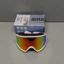 Ski/Snowboard Goggles for Men Women, OTG Snow Goggles Anti Fog 100% UV Protection Snowboarding Goggles (A01-white/Revo Red)