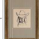 Vintage Gold Framed Retro Western Cowboy Dog Wall Art, 24"L x 16"W