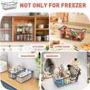 Goovilla Freezer Organizer Bins with Foldable Handle, 4 Pack Stackable Freezer Baskets for 3.5-7 Cu.FT Deep Chest Freezer Organization, Coated Metal Freezer Storage Bins with Better Space Utilization  12x10 3 Pack, Black