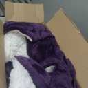 NANPIPER Bed Blanket Reversible Sherpa Flannel Blanket Super Soft Fuzzy Lightweight Fleece Microfiber (90"x90" Purple) Queen